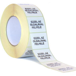 Figyelmeztető címkék Ezzel az Oldalával Felfelé 50x39mm - fekete - 500 db 1 tekercsben